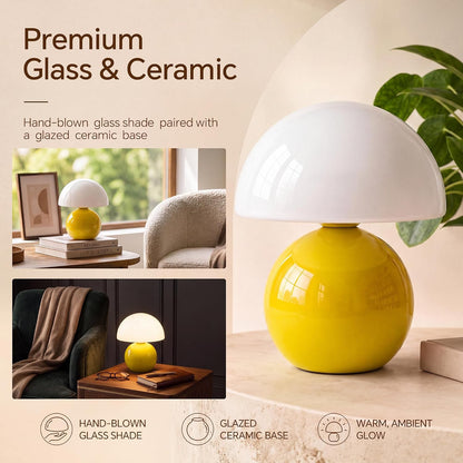 Mushroom Lamp Table Lamp for Bedroom-Small Desk Table Lamps,Orange