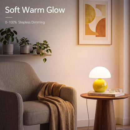 Mushroom Lamp Table Lamp for Bedroom-Small Desk Table Lamps,Orange