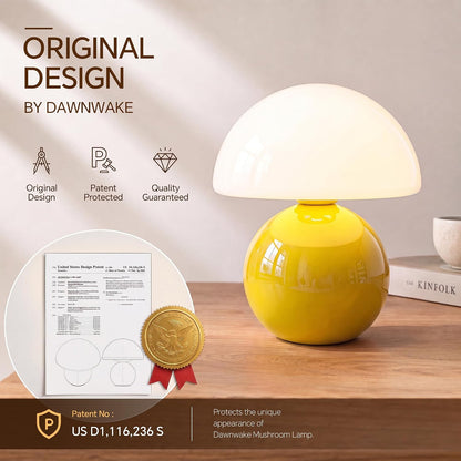 Mushroom Lamp Table Lamp for Bedroom-Small Desk Table Lamps,Orange