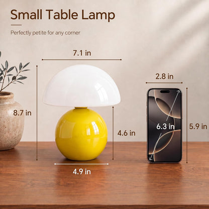 Mushroom Lamp Table Lamp for Bedroom-Small Desk Table Lamps,Orange