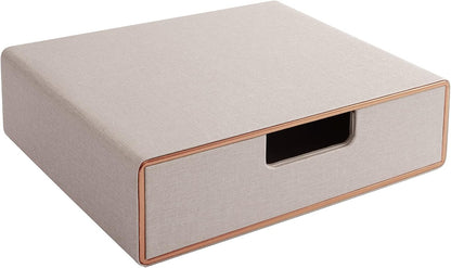 Fashion Multicolor Collocation Leather Desk Organizer File Cabinet Executive Office Supplies Desktop Filing A4 Contract Document Stackable Storage Box with 3 Drawers (Black)