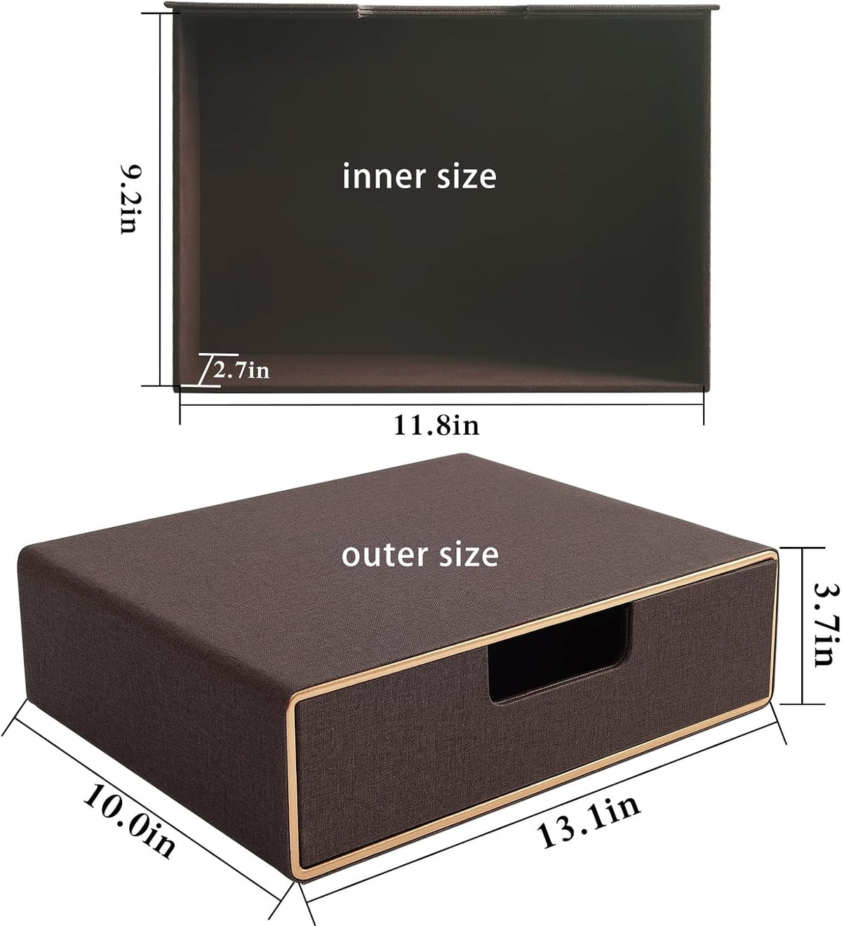 Fashion Multicolor Collocation Leather Desk Organizer File Cabinet Executive Office Supplies Desktop Filing A4 Contract Document Stackable Storage Box with 3 Drawers (Black)