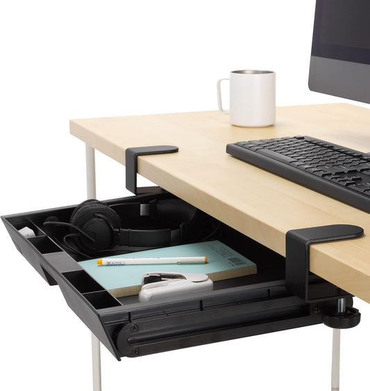 Clamp-On Storage Drawer, Under Desk Storage Drawer & Damage-Free Installation (K52175WW)
