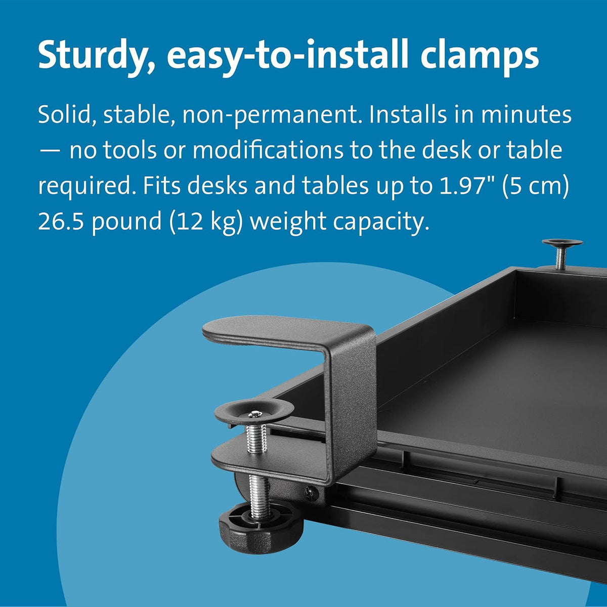 Clamp-On Storage Drawer, Under Desk Storage Drawer & Damage-Free Installation (K52175WW)