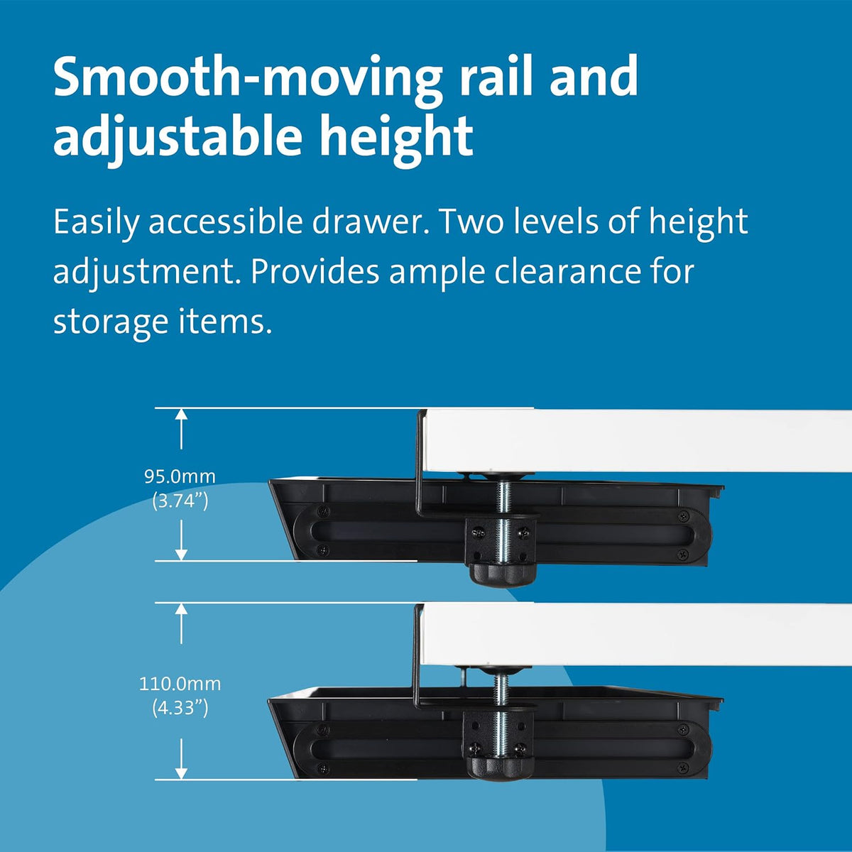 Clamp-On Storage Drawer, Under Desk Storage Drawer & Damage-Free Installation (K52175WW)