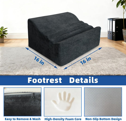 Under Desk Foot Rest, Adjustable Height Foot Stool for Office
