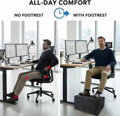 Under Desk Foot Rest, Adjustable Height Foot Stool for Office