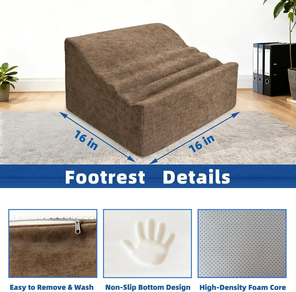 Under Desk Foot Rest, Adjustable Height Foot Stool for Office