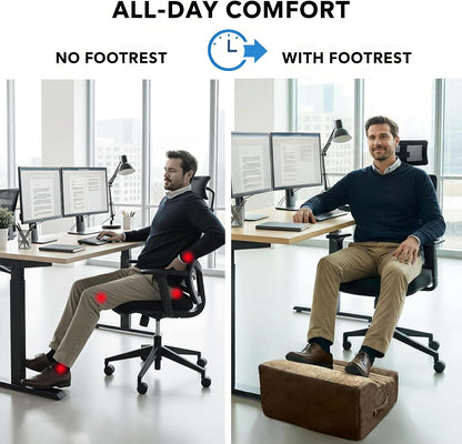 Under Desk Foot Rest, Adjustable Height Foot Stool for Office
