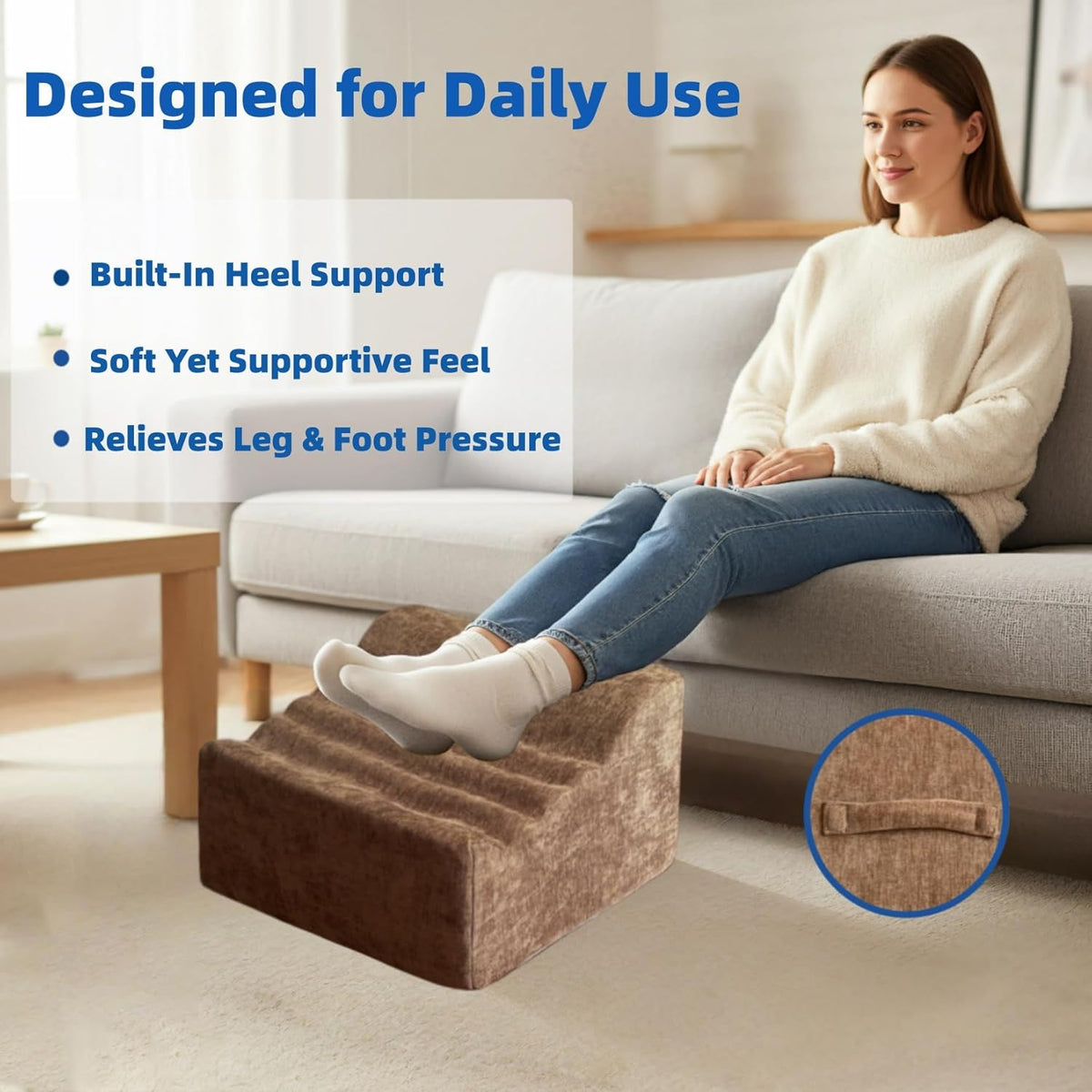 Under Desk Foot Rest, Adjustable Height Foot Stool for Office