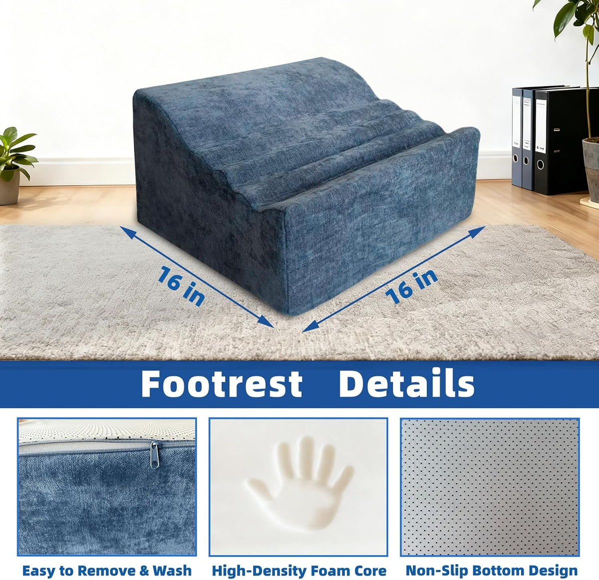 Under Desk Foot Rest, Adjustable Height Foot Stool for Office