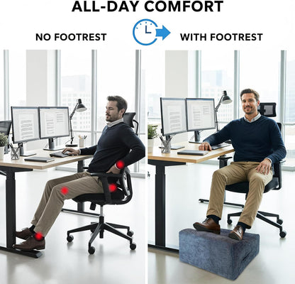 Under Desk Foot Rest, Adjustable Height Foot Stool for Office
