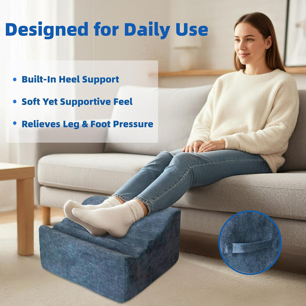 Under Desk Foot Rest, Adjustable Height Foot Stool for Office