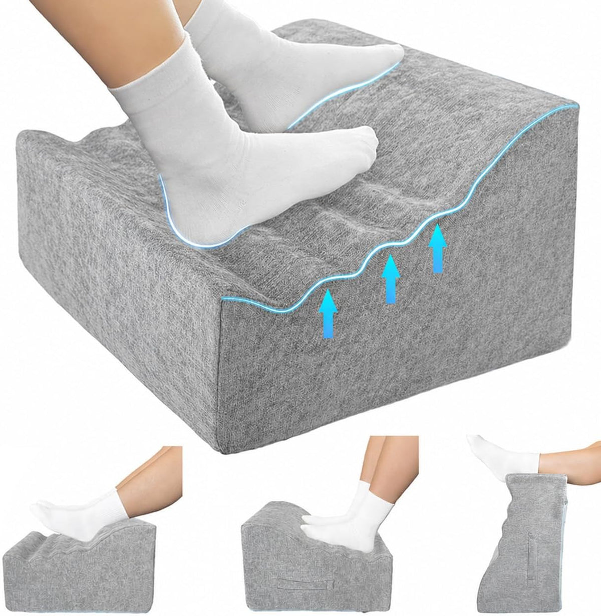 Under Desk Foot Rest, Adjustable Height Foot Stool for Office