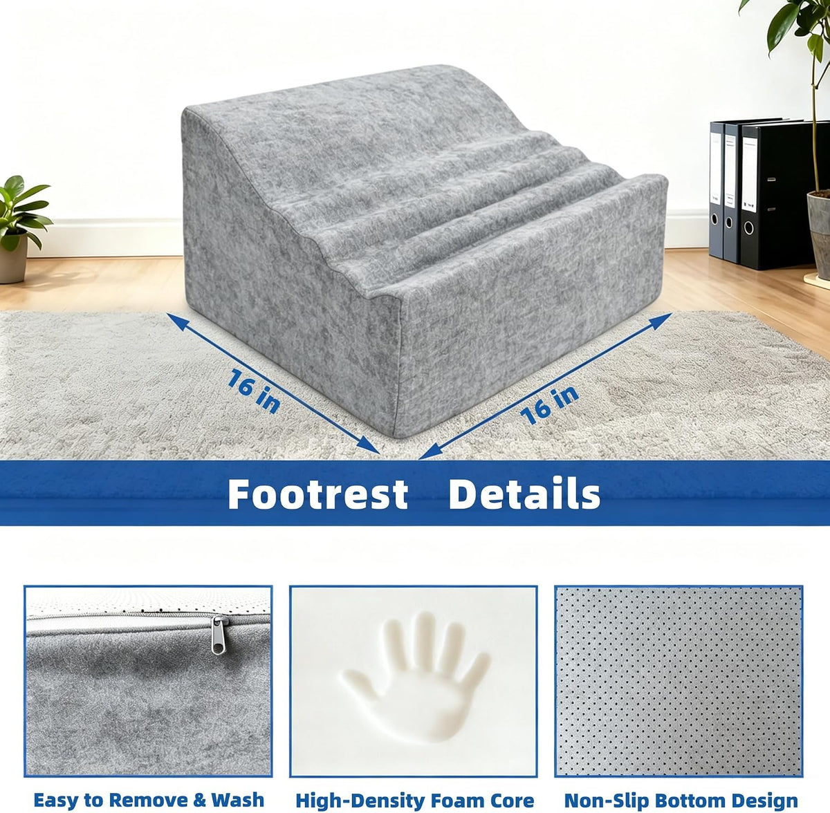 Under Desk Foot Rest, Adjustable Height Foot Stool for Office