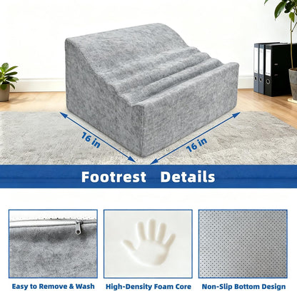 Under Desk Foot Rest, Adjustable Height Foot Stool for Office