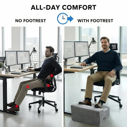 Under Desk Foot Rest, Adjustable Height Foot Stool for Office