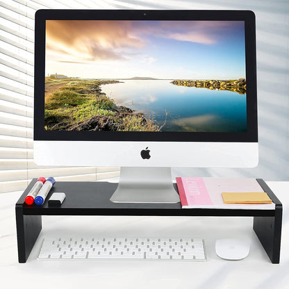 Solid Wood Monitor Stand Riser, Monitor Riser with 2 Adjustable Height, 15.8 inch Computer Riser for Computer, iMac, PC, Printer, Computer Monitor Stand for Home & Office, Natural