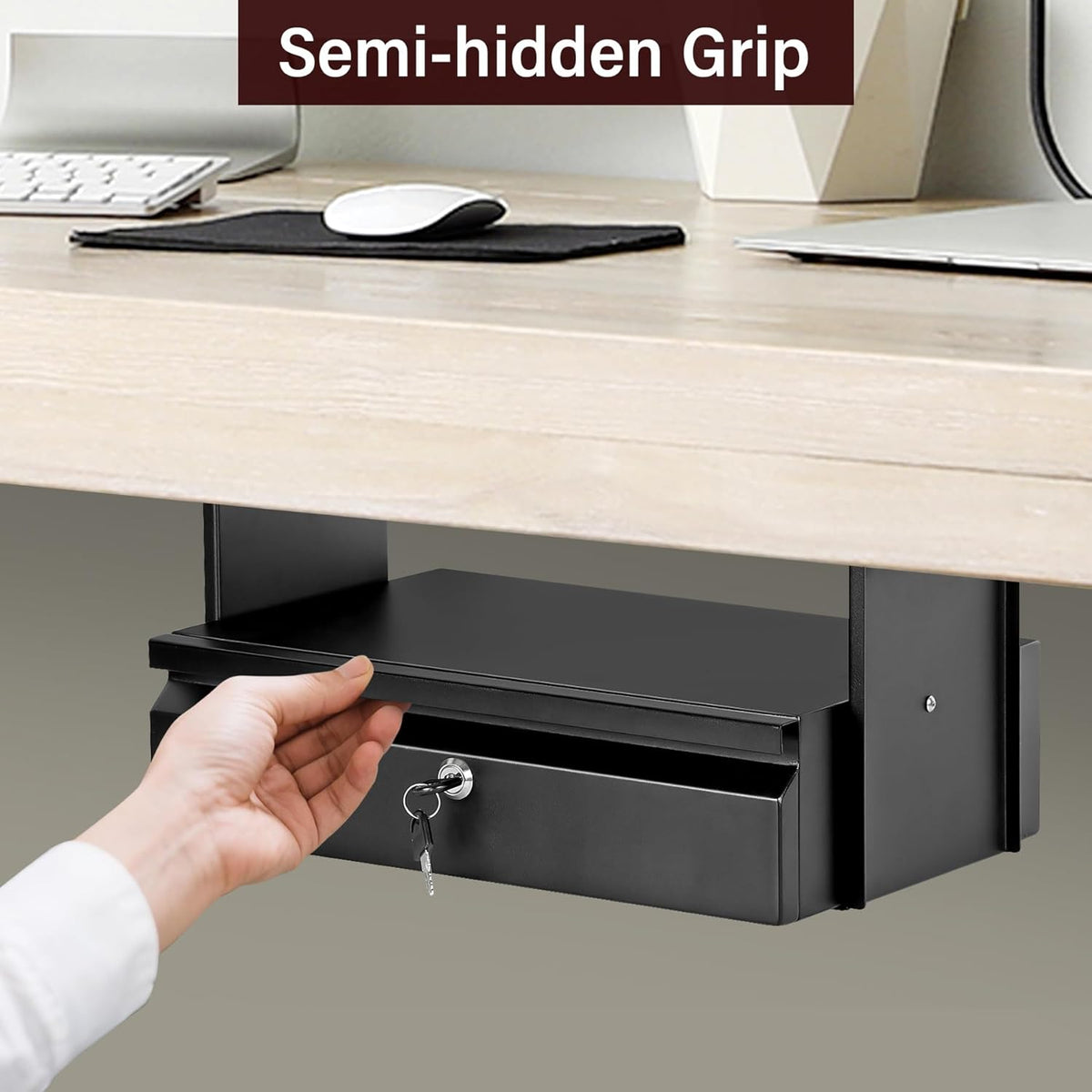 Under Desk Drawer 15.7" x 11.8" x 4.3" with Lock & Keys