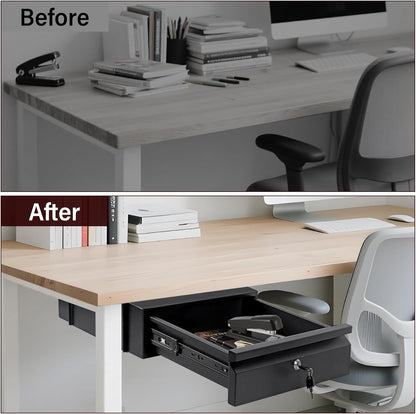 Under Desk Drawer 15.7" x 11.8" x 4.3" with Lock & Keys