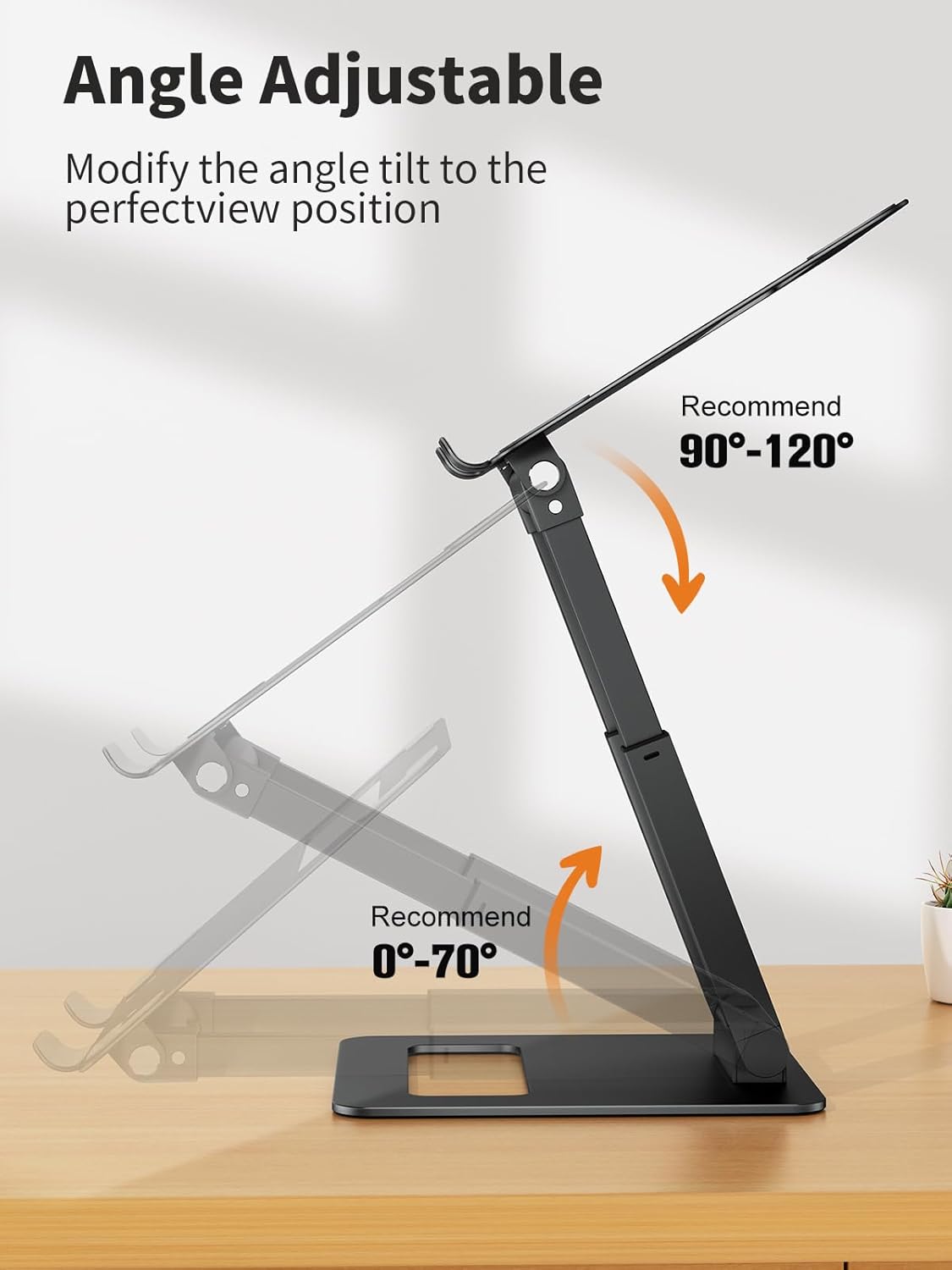 Laptop Stand for Desk Adjustable Height, Telescopic Computer Stand with Pull Out Design Ergonomic Laptop Riser Fits All Laptops 10-17"-Gray