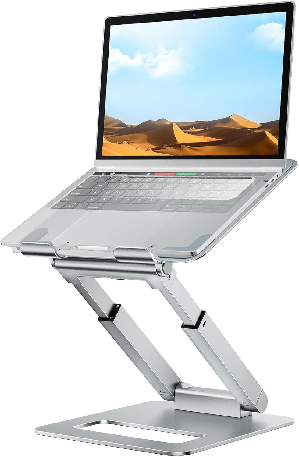 Laptop Stand for Desk Adjustable Height, Telescopic Computer Stand with Pull Out Design Ergonomic Laptop Riser Fits All Laptops 10-17"-Gray