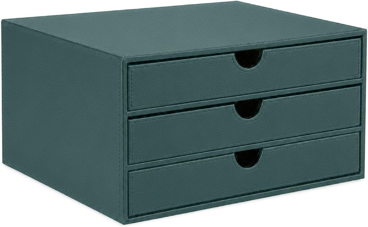 Document Organizer, 3-Drawer File Cabinet Document Storage Box, Office Desktop Filing Organizer, Dark Ivy