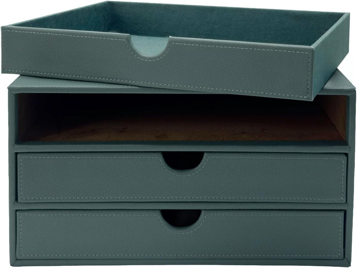 Document Organizer, 3-Drawer File Cabinet Document Storage Box, Office Desktop Filing Organizer, Dark Ivy