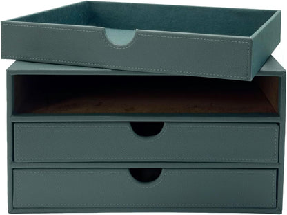 Document Organizer, 3-Drawer File Cabinet Document Storage Box, Office Desktop Filing Organizer, Dark Ivy
