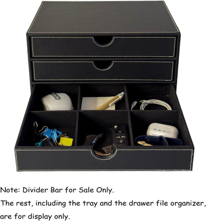 Document Organizer, 3-Drawer File Cabinet Document Storage Box, Office Desktop Filing Organizer, Dark Ivy