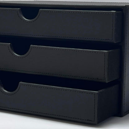 Document Organizer, 3-Drawer File Cabinet Document Storage Box, Office Desktop Filing Organizer, Dark Ivy