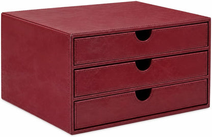 Document Organizer, 3-Drawer File Cabinet Document Storage Box, Office Desktop Filing Organizer, Dark Ivy