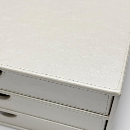 Document Organizer, 3-Drawer File Cabinet Document Storage Box, Office Desktop Filing Organizer, Dark Ivy