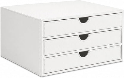 Document Organizer, 3-Drawer File Cabinet Document Storage Box, Office Desktop Filing Organizer, Dark Ivy