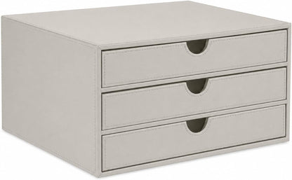 Document Organizer, 3-Drawer File Cabinet Document Storage Box, Office Desktop Filing Organizer, Dark Ivy