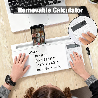 Glass Desktop Whiteboard, Calculator White
