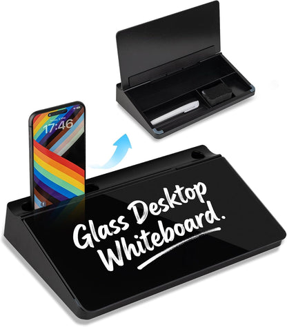 Glass Desktop Whiteboard, Calculator White