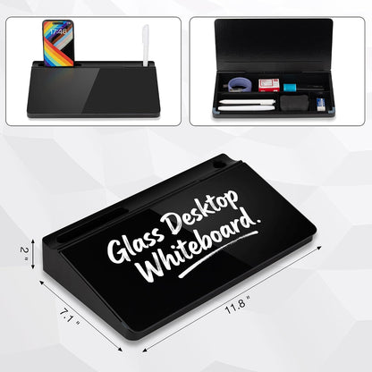 Glass Desktop Whiteboard, Calculator White