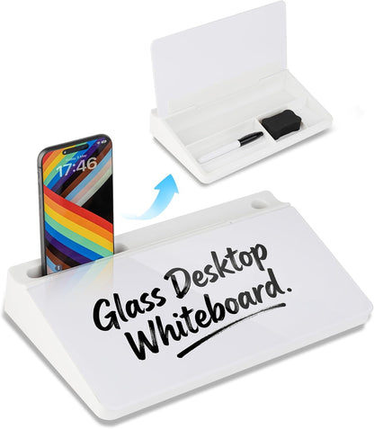 Glass Desktop Whiteboard, Calculator White