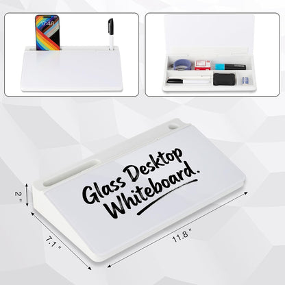 Glass Desktop Whiteboard, Calculator White