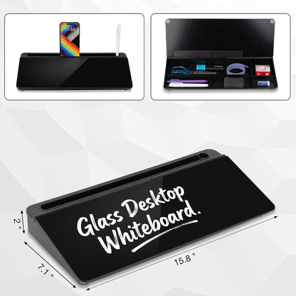 Glass Desktop Whiteboard, Calculator White