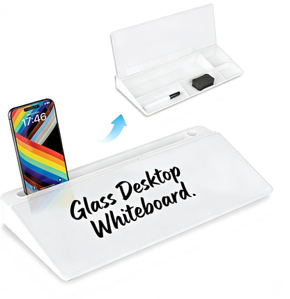 Glass Desktop Whiteboard, Calculator White