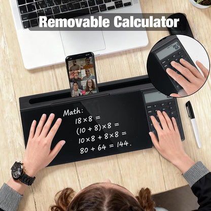 Glass Desktop Whiteboard, Calculator White