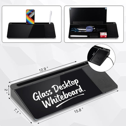 Glass Desktop Whiteboard, Calculator White