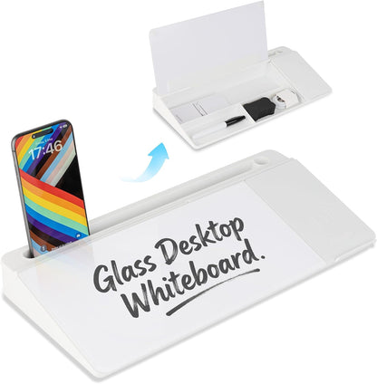 Glass Desktop Whiteboard, Calculator White