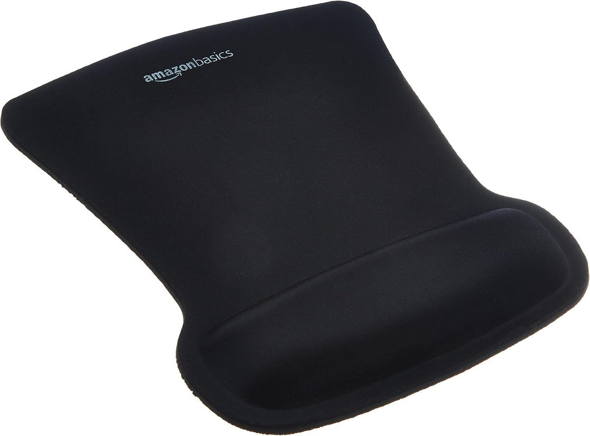 Ergonomic Mouse Pad with Wrist Support for Pain Relief, Gel-Filled Cushion, Non-Slip Rubber Grip Base, 10.1 x 8.1 Inches, Black