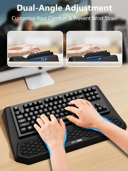 2-in-1 Ergonomic Keyboard Stand with Wrist Rest, Black