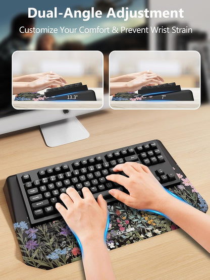 2-in-1 Ergonomic Keyboard Stand with Wrist Rest, Black