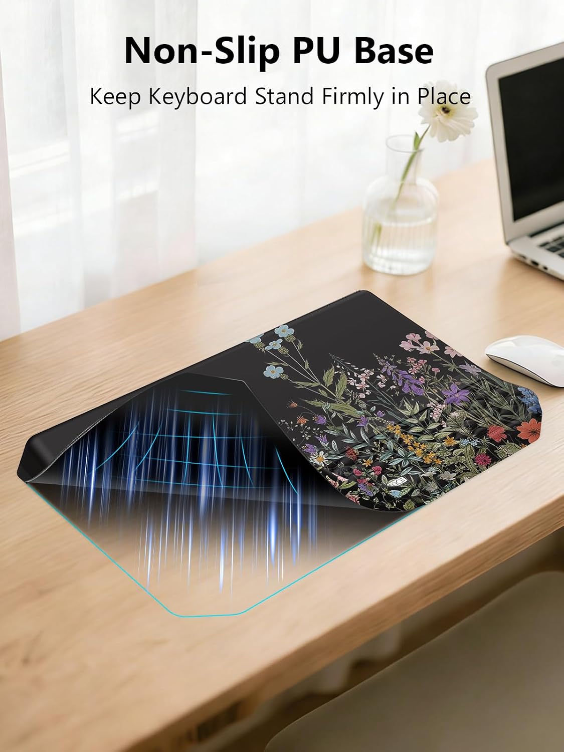 2-in-1 Ergonomic Keyboard Stand with Wrist Rest, Black