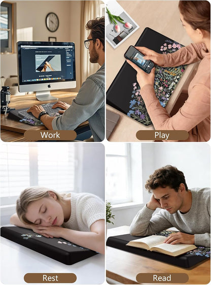 2-in-1 Ergonomic Keyboard Stand with Wrist Rest, Black